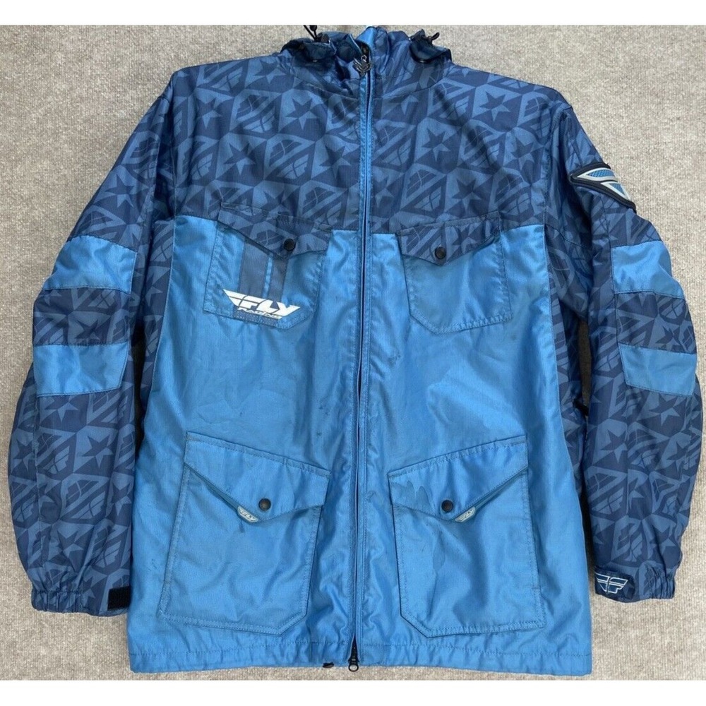 Fly Racing Snow Gear Ski/Snowboard Jacket Victory Blue Size Large Zipper Hooded